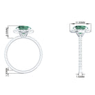 Rosec Jewels-Round Lab Created Green Sapphire Halo Engagement Ring with Moissanite