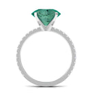 Rosec Jewels-Created Green Sapphire Solitaire Engagement Ring with Diamond