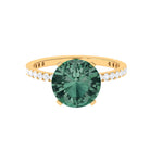 Rosec Jewels-Created Green Sapphire Solitaire Engagement Ring with Diamond