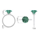 Rosec Jewels-Created Green Sapphire Solitaire Engagement Ring with Diamond