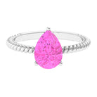 Rosec Jewels-Pear Created Pink Sapphire Solitaire Engagement Ring