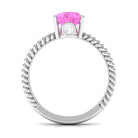 Rosec Jewels-Pear Created Pink Sapphire Solitaire Engagement Ring