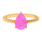 Rosec Jewels-Pear Created Pink Sapphire Solitaire Engagement Ring