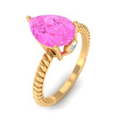 Rosec Jewels-Pear Created Pink Sapphire Solitaire Engagement Ring