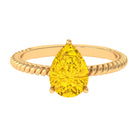 Rosec Jewels-Simple Created Yellow Sapphire Teardrop Engagement Ring