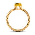 Rosec Jewels-Simple Created Yellow Sapphire Teardrop Engagement Ring