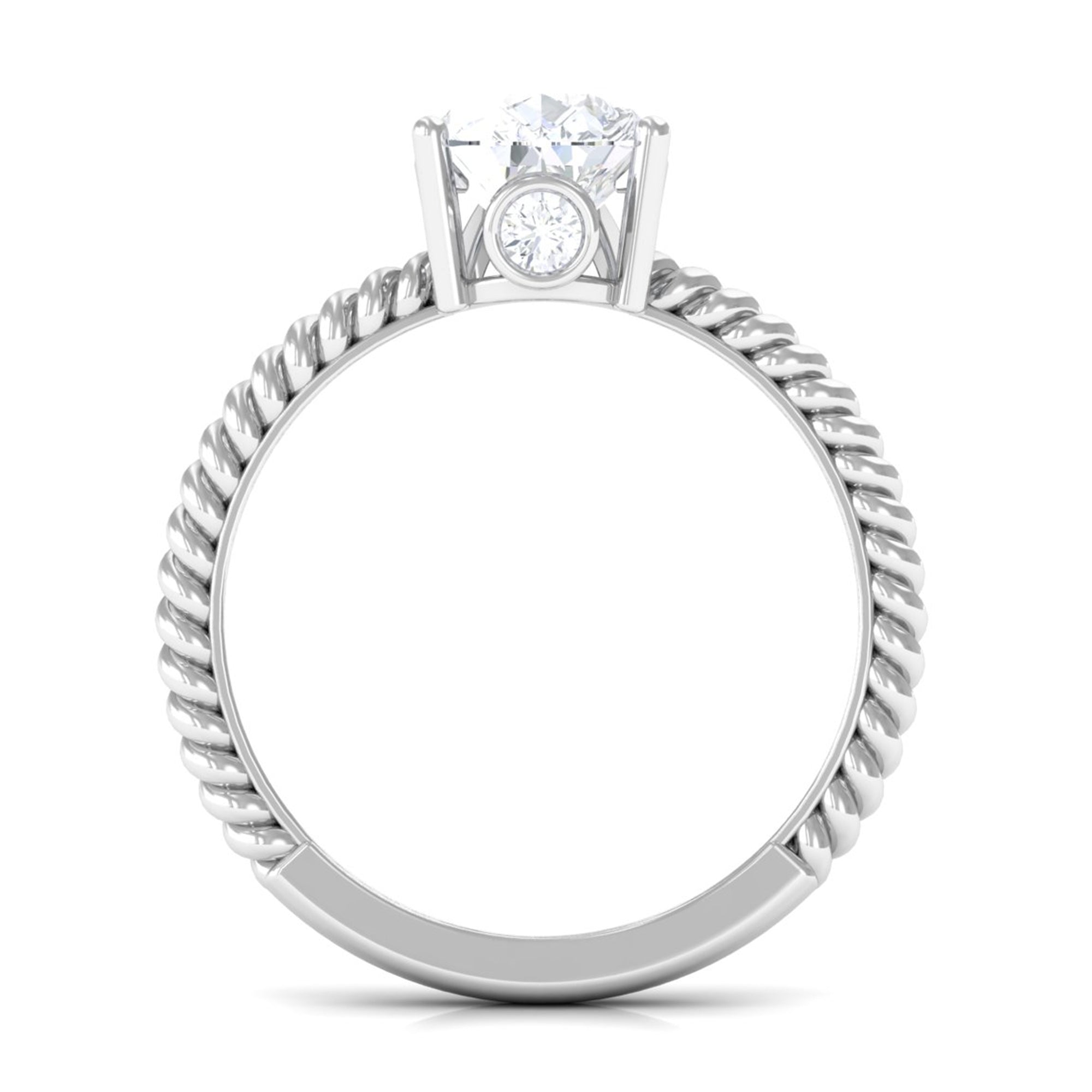 Rosec Jewels-Certified Pear Zircon Solitaire Engagement Ring