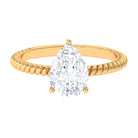 Rosec Jewels-Certified Pear Zircon Solitaire Engagement Ring