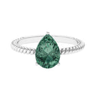 Rosec Jewels-Pear Shape Created Green Sapphire Solitaire Engagement Ring