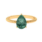 Rosec Jewels-Pear Shape Created Green Sapphire Solitaire Engagement Ring