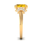 Rosec Jewels-Created Yellow Sapphire Oval Engagement Ring with Moissanite Accent