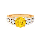 Rosec Jewels-Lab Created Yellow Sapphire and Moissanite Engagement Ring