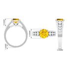 Rosec Jewels-Lab Created Yellow Sapphire and Moissanite Engagement Ring