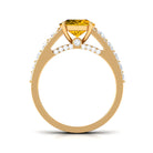 Rosec Jewels-Lab Created Yellow Sapphire and Moissanite Engagement Ring