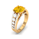 Rosec Jewels-Lab Created Yellow Sapphire and Moissanite Engagement Ring