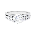 Rosec Jewels-Round Cubic Zirconia Engagement Ring with Side Stones