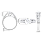 Rosec Jewels-Round Cubic Zirconia Engagement Ring with Side Stones