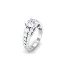 Rosec Jewels-Round Cubic Zirconia Engagement Ring with Side Stones