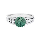 Rosec Jewels-Created Green Sapphire Engagement Ring with Moissanite