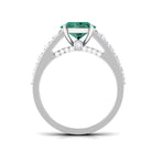 Rosec Jewels-Created Green Sapphire Engagement Ring with Moissanite