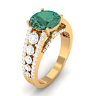 Rosec Jewels-Created Green Sapphire Engagement Ring with Moissanite