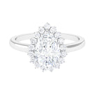 Rosec Jewels-Cubic Zirconia Teardrop Halo Engagement Ring