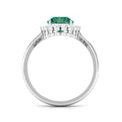 Rosec Jewels-Created Green Sapphire and Moissanite Halo Teardrop Ring