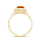 Rosec Jewels-Cocktail Halo Ring with Created Orange Sapphire and Diamond