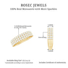 Rosec Jewels-1.5 CT Moissanite Half Eternity Band Ring