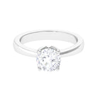 Rosec Jewels-Petal Prong Set Round Moissanite Solitaire Engagement Ring