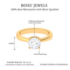 Rosec Jewels-Petal Prong Set Round Moissanite Solitaire Engagement Ring