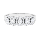 Rosec Jewels-.75 CT Round Cut Moissanite Five Stone Anniversary Ring