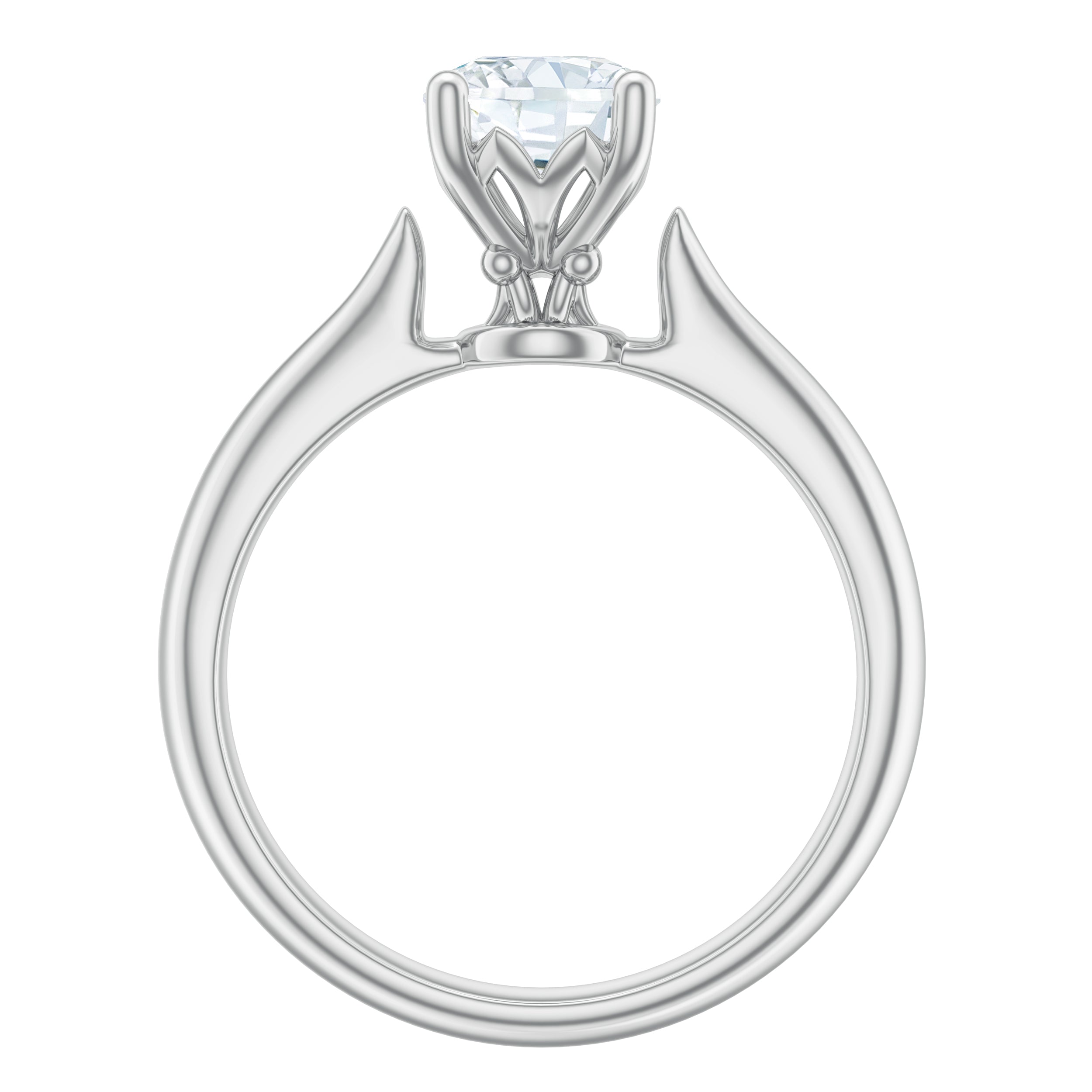 1 CT Round Shape Moissanite Designer Solitaire Ring Moissanite - ( D-VS1 ) - Color and Clarity - Rosec Jewels