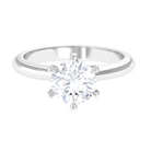 Rosec Jewels-Round Moissanite Solitaire Ring in 6 Prong Setting