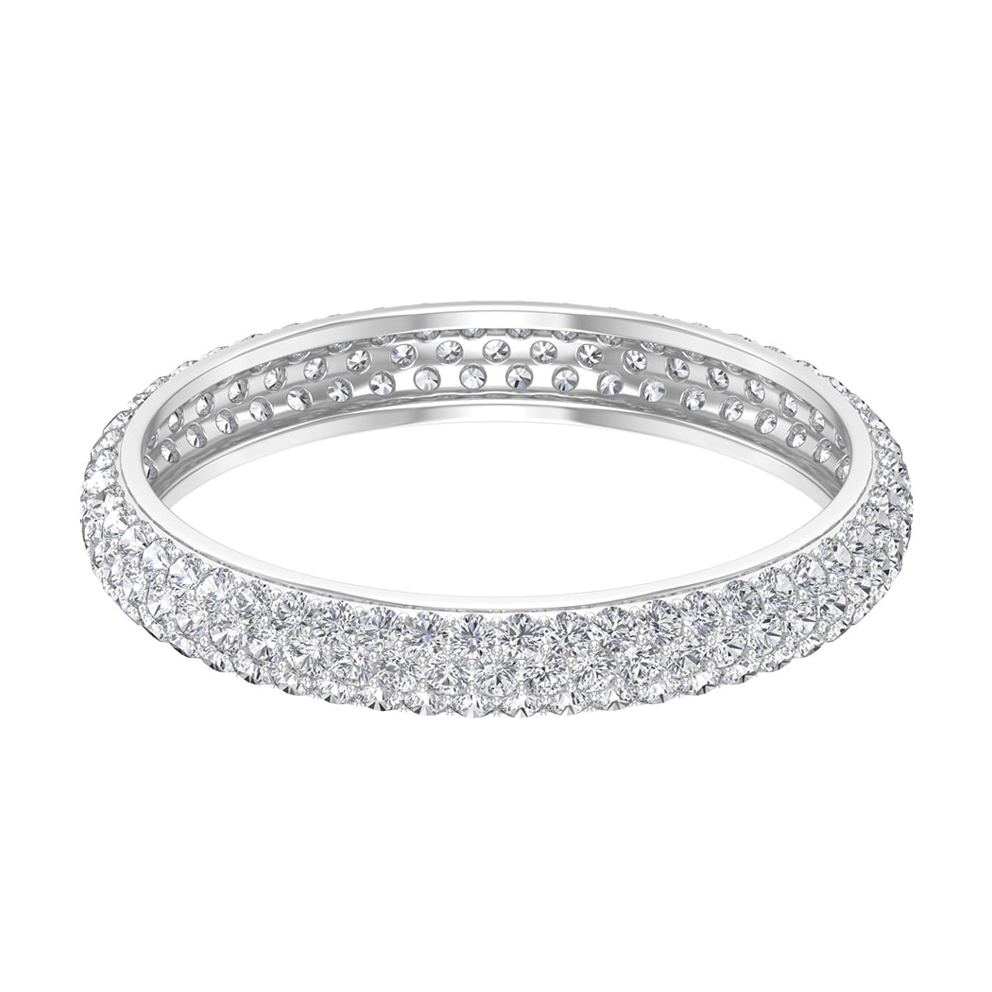 Rosec Jewels-Simple Moissanite Eternity Wedding Band Ring