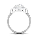 Rosec Jewels-3.25 CT Vintage Inspired Moissanite Engagement Ring with Double Halo