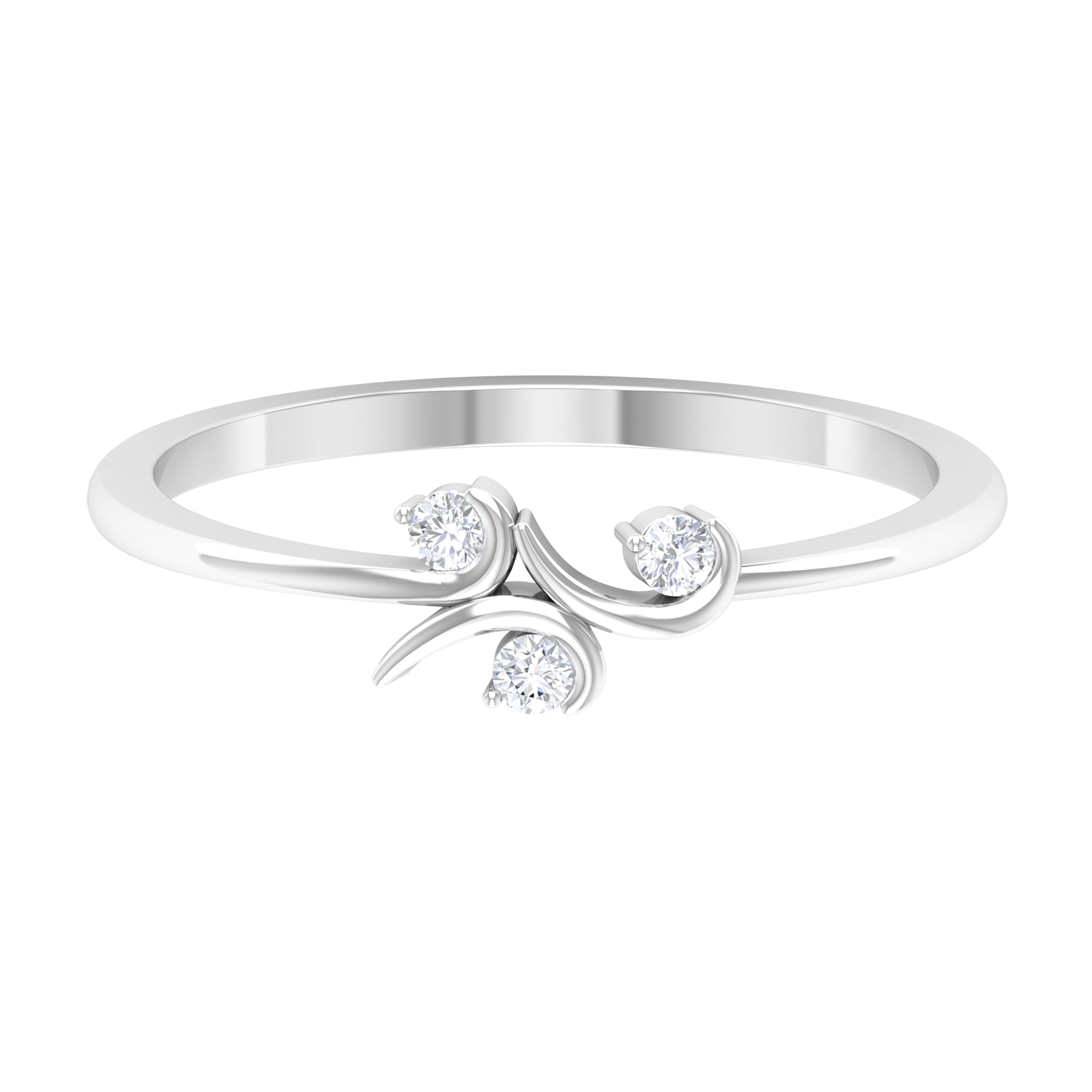 Rosec Jewels-Certified Moissanite Three Stone Promise Ring