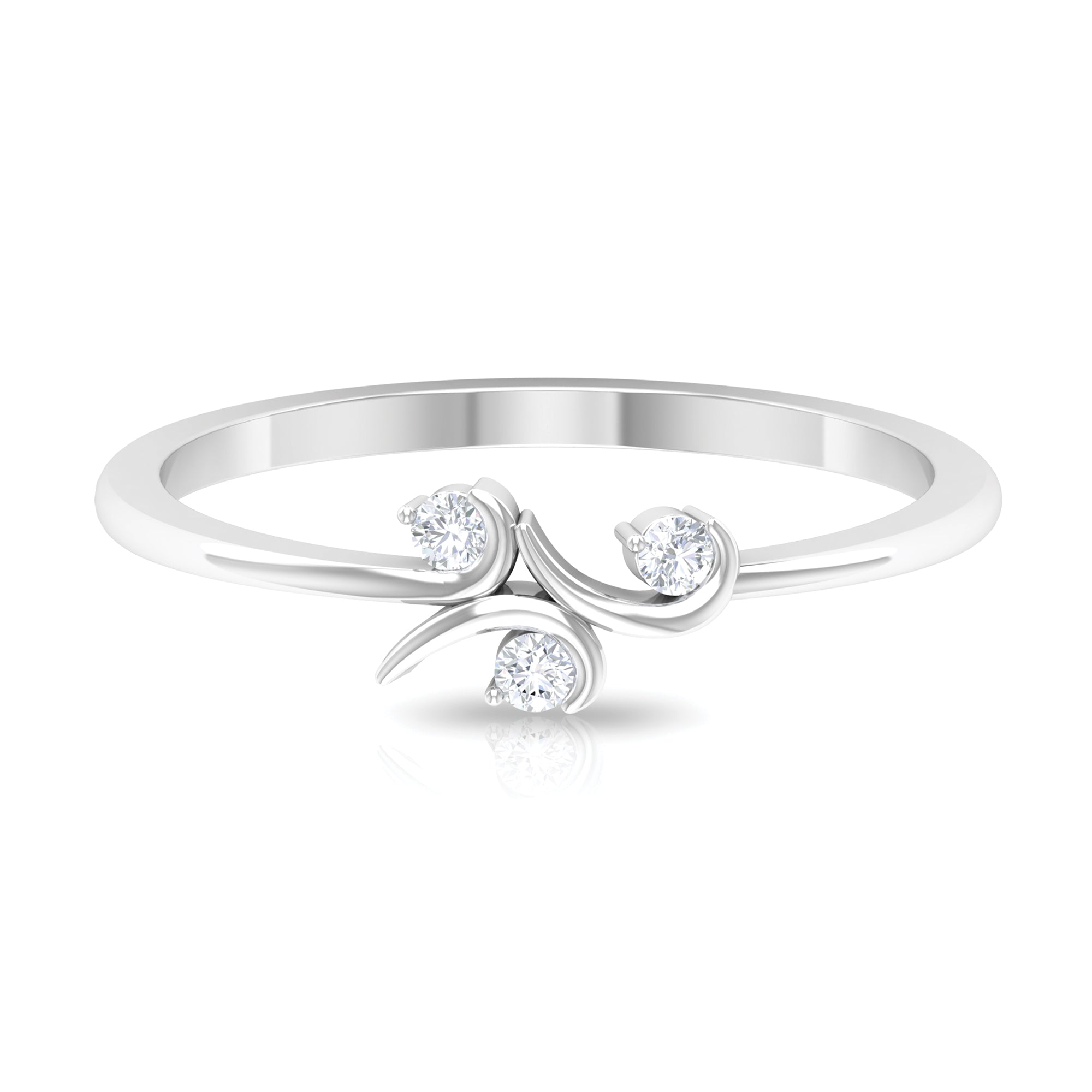 Rosec Jewels-Certified Moissanite Three Stone Promise Ring