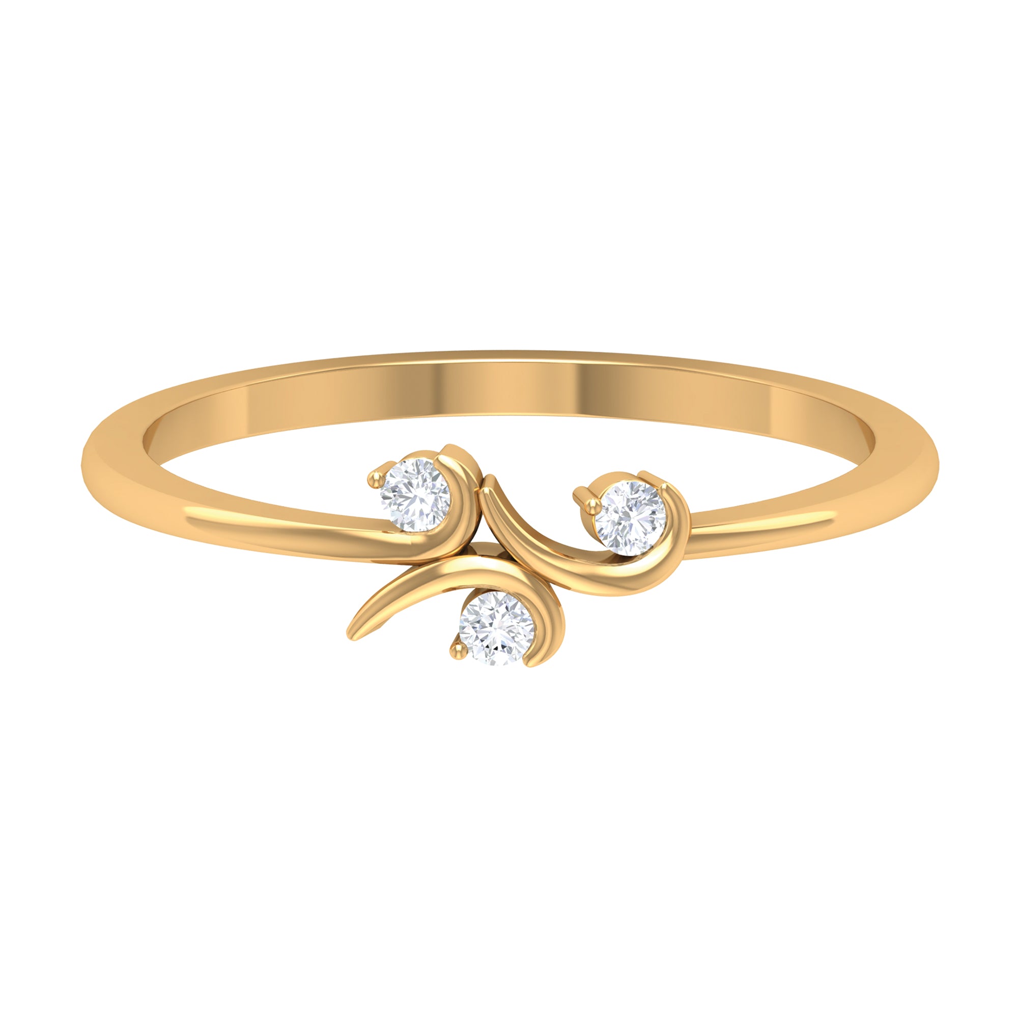 Rosec Jewels-Certified Moissanite Three Stone Promise Ring