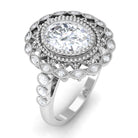 Rosec Jewels-Vintage Style Oval Moissanite Statement Engagement Ring