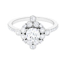 Rosec Jewels-Round Moissanite Vintage Style Engagement Ring