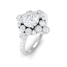 Rosec Jewels-Round Moissanite Vintage Style Engagement Ring