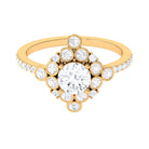 Rosec Jewels-Round Moissanite Vintage Style Engagement Ring