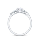 Rosec Jewels-1.5 CT Round and Marquise Moissanite Flower Engagement Ring in Claw Setting