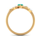 Rosec Jewels-Minimal Marquise Emerald Solitaire Ring with Diamond