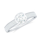 Rosec Jewels-Bezel Set Round Moissanite Solitaire Engagement Ring