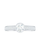 Rosec Jewels-Bezel Set Round Moissanite Solitaire Engagement Ring