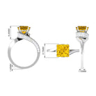 Rosec Jewels-Lab Grown Yellow Sapphire Bypass Engagement Ring with Moissanite