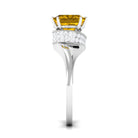 Rosec Jewels-Lab Grown Yellow Sapphire Bypass Engagement Ring with Moissanite