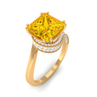 Rosec Jewels-Lab Grown Yellow Sapphire Bypass Engagement Ring with Moissanite